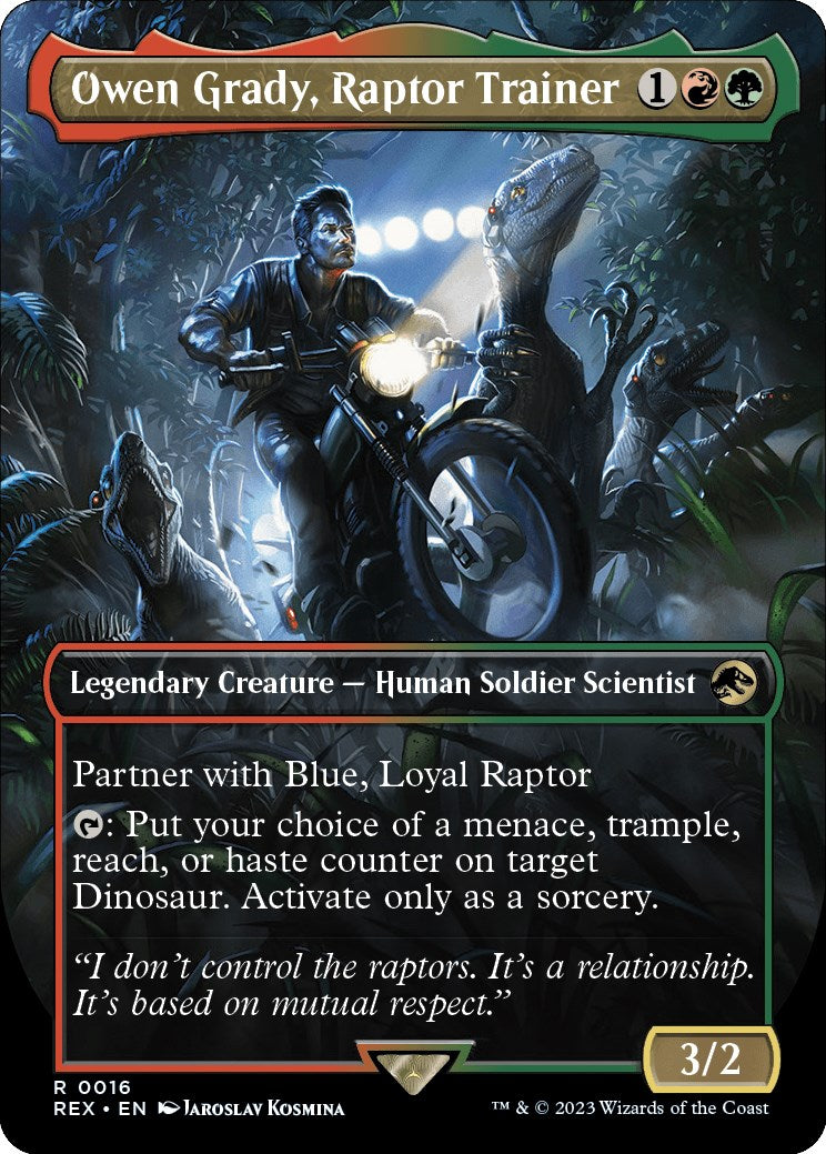 Owen Grady, Raptor Trainer (Borderless) [REX - 16]